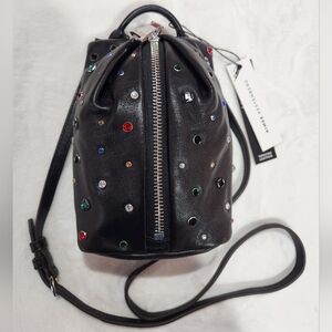Aimee Kestenberg Tamitha Studded Black Leather Small Crossbody, NWT